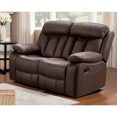 INTERMUEBLES - Sofá Reclinable Brescia Elite 2 cuerpos Café