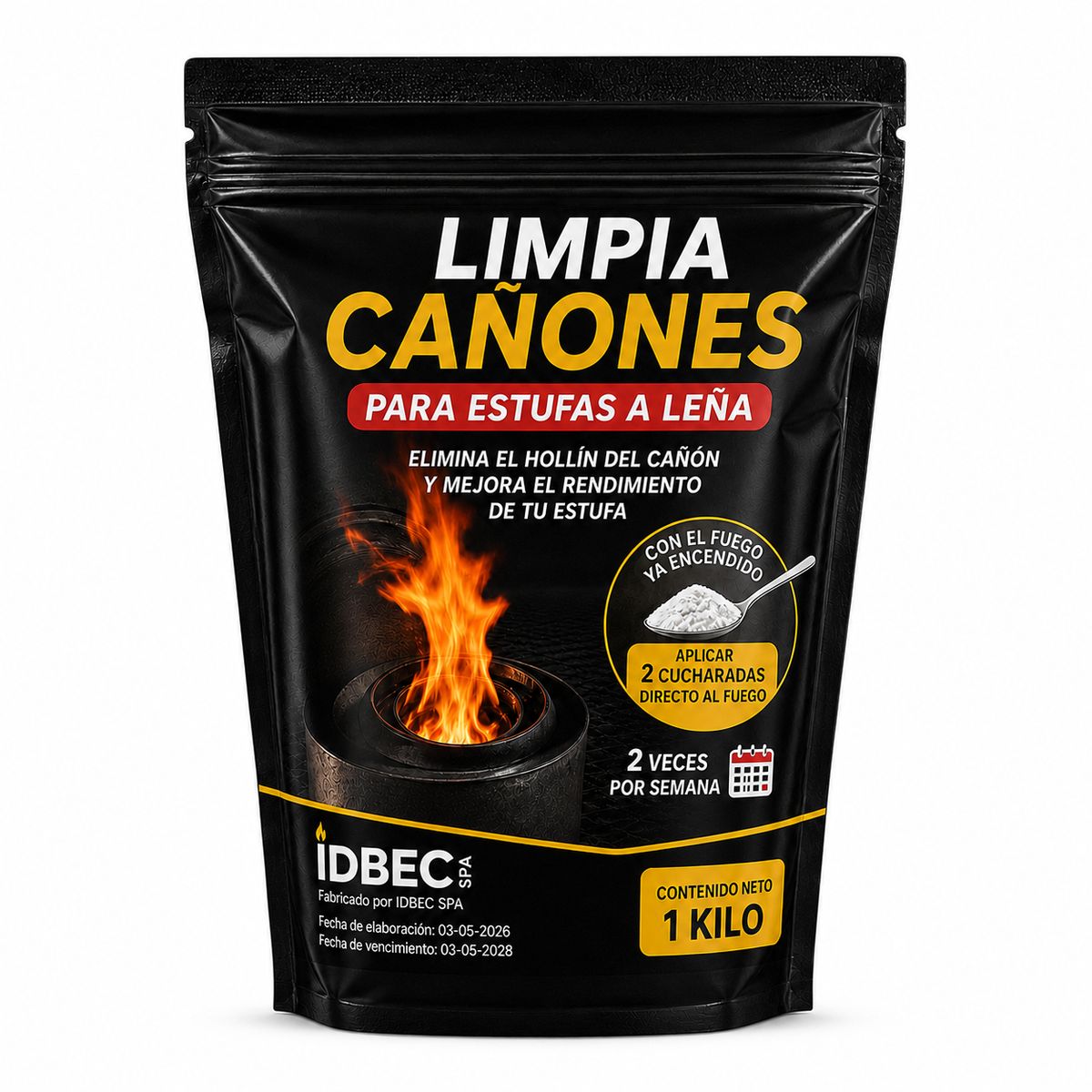 GENERICO - limpia cañones estufas a leña / pellet 1 kilo