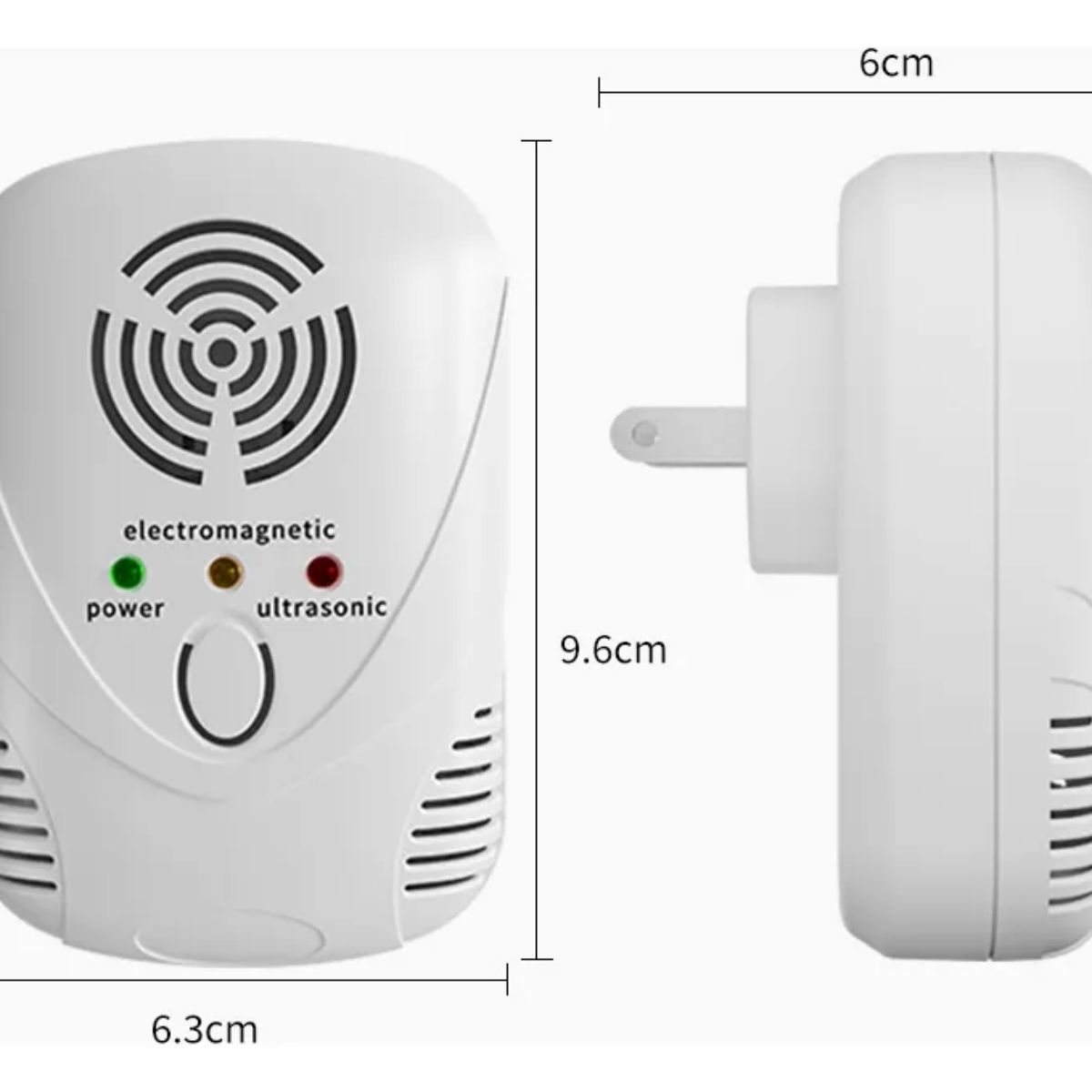 GENERICO - Repelentes Electrónicos Ultrasónicos Para Plagas Ratones Insectos 6w Color Blanco Esenzo
