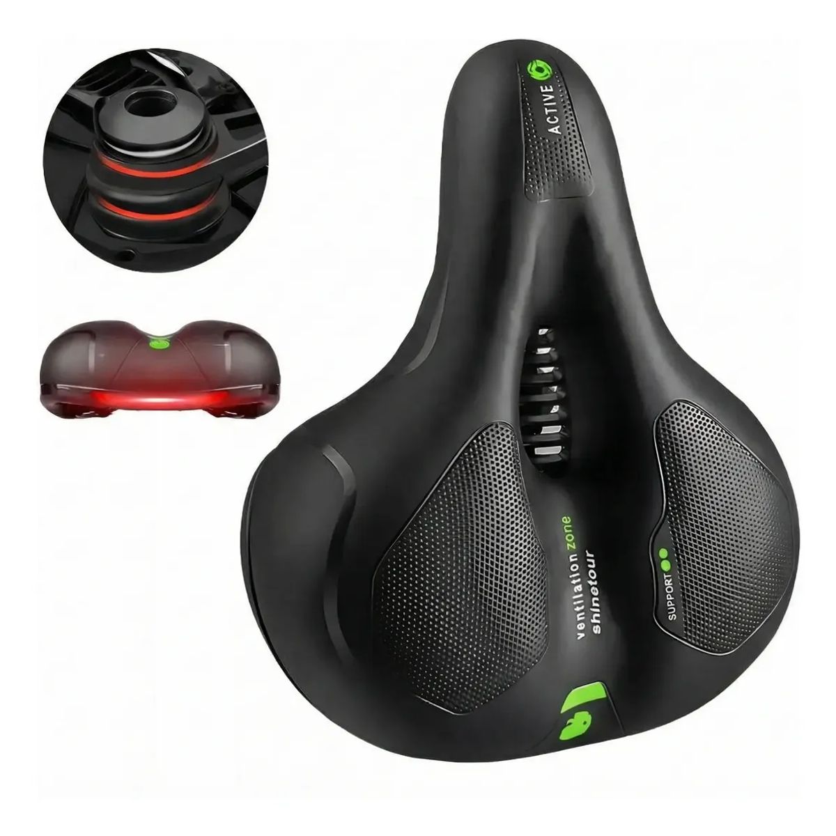 GENERICO - Sillin Para Bicicleta Antiprostatico Con Gel Y Reflectante