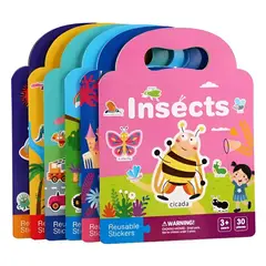 KINDA NICE - Set 6 Libros Stickers Reutilizables Para Niños, Aprendizaje