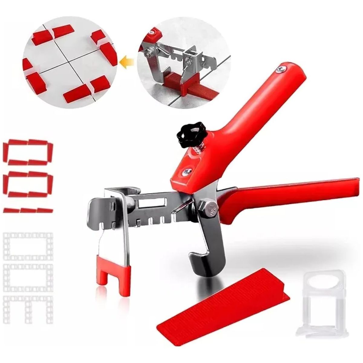 GENERICO - Kit Nivelador Cerámicos 100 Cuñas + 300 Clips 1.5mm +alicate