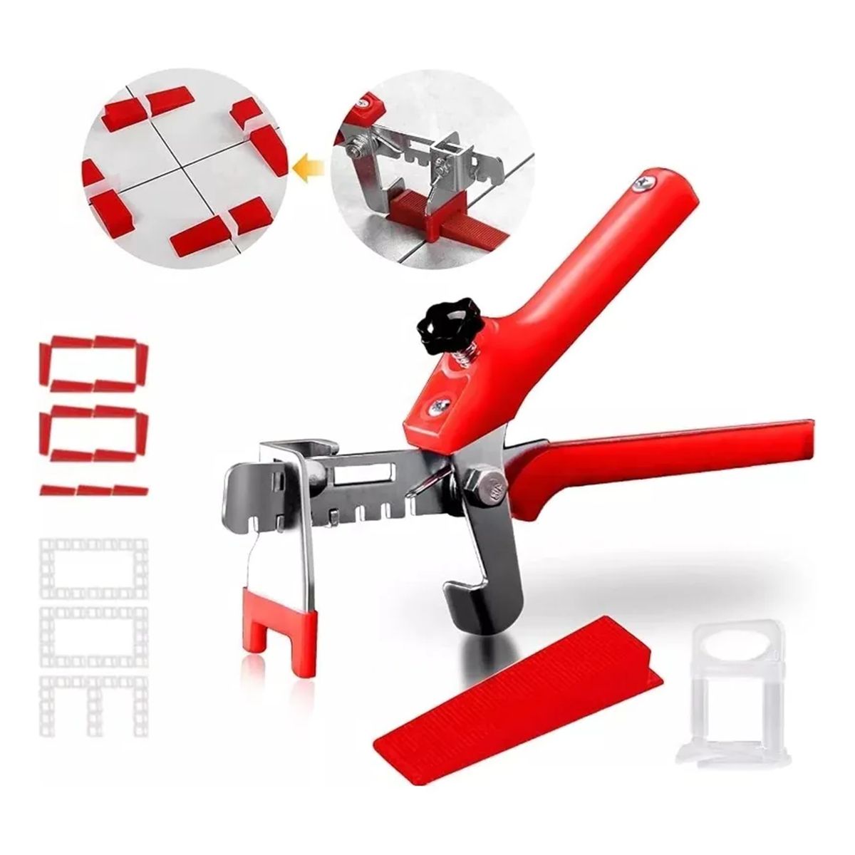 GENERICO - Kit Nivelador Cerámicos 100 Cuñas + 300 Clips 1.5mm +alicate