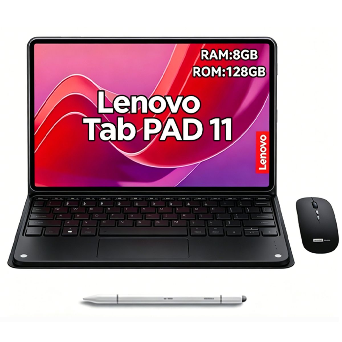 LENOVO - Tablet Lenovo Pad 11 2025 8GB+128GB 11'' WiFi Gris+Mouse+Teclado Teclado Negro+Lápiz táctil