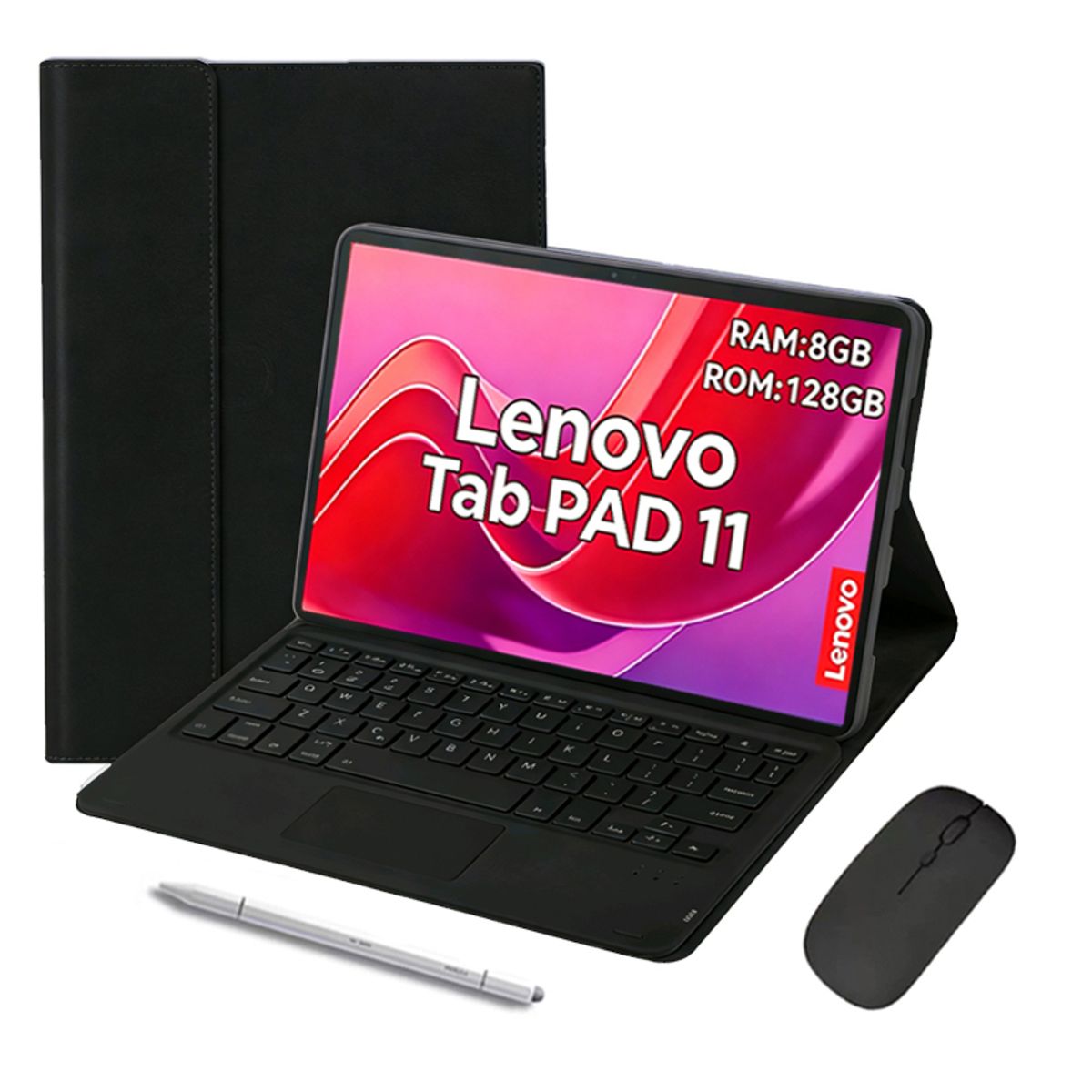 LENOVO - Tablet Lenovo Pad 11 2025 8GB+128GB 11'' WiFi Gris+Mouse+Teclado Teclado Negro+Lápiz táctil
