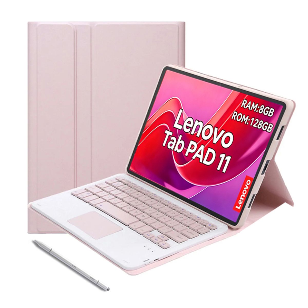 LENOVO - Tablet Lenovo Pad 11 2025 8GB+128GB 11'' WiFi+Teclado Rosa+Lápiz táctil
