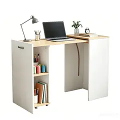 WUWAWDOGA - Escritorio De Oficina Modernos Minimalista Gamer Plegable115x78x46.5cm Blanco