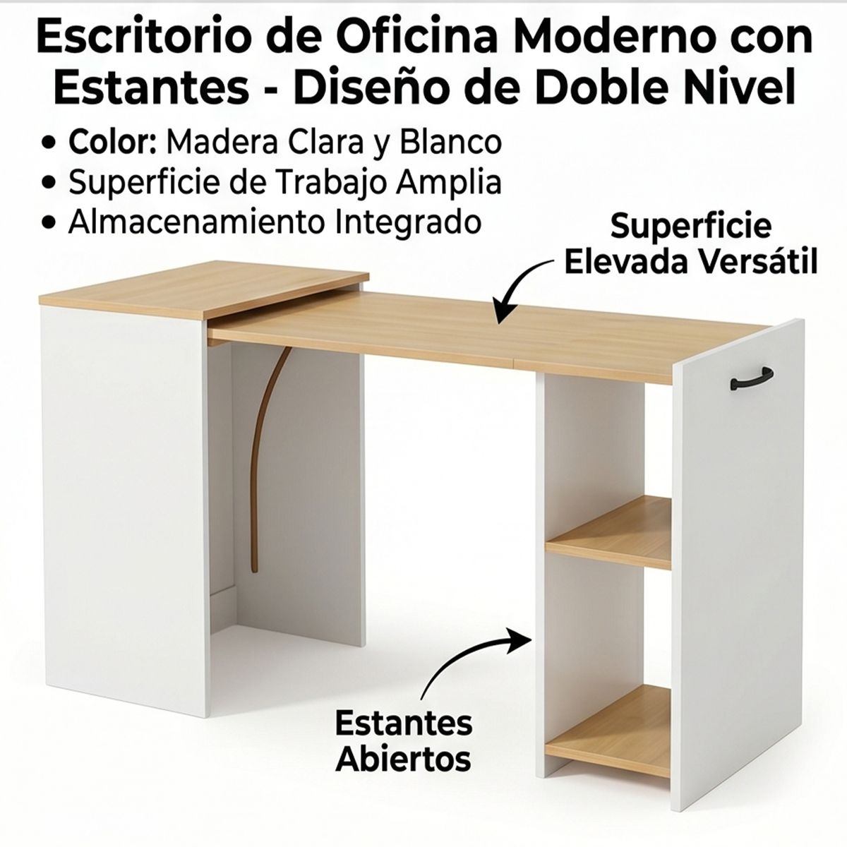 WUWAWDOGA - Escritorio De Oficina Modernos Minimalista Gamer Plegable115x78x46.5cm Blanco