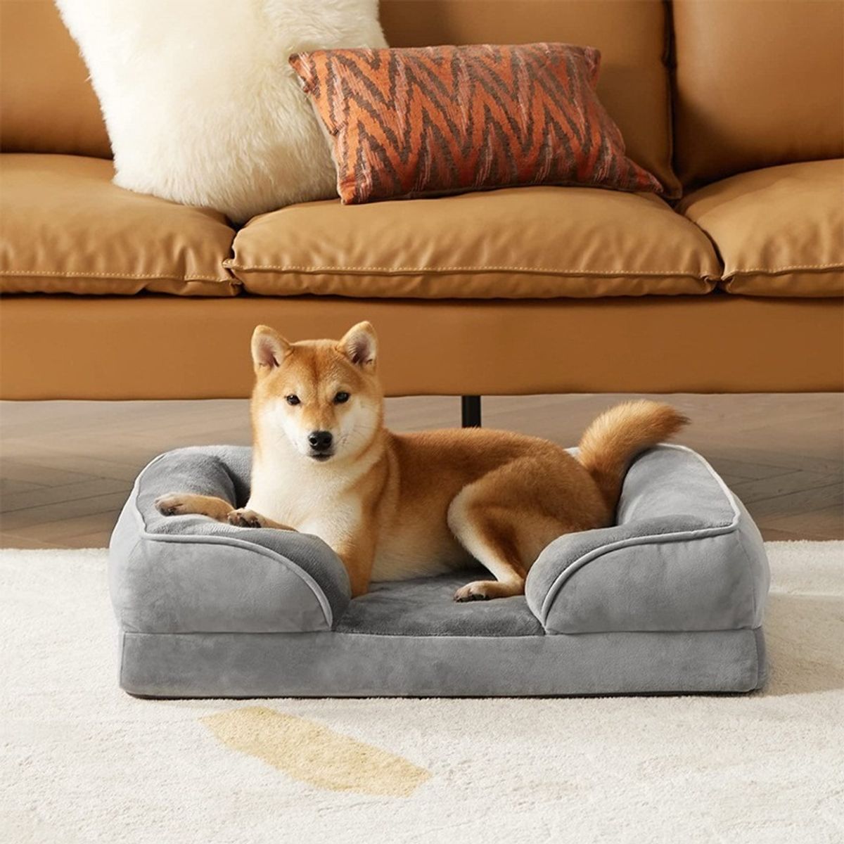 TATEE - Cama Para Mascota Perros Y Gatos 90×63×18 cm M