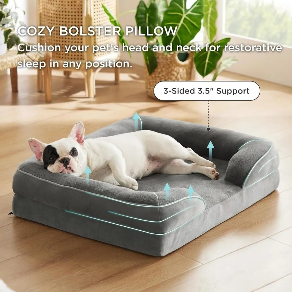 TATEE - Cama Para Mascota Perros Y Gatos 90×63×18 cm M