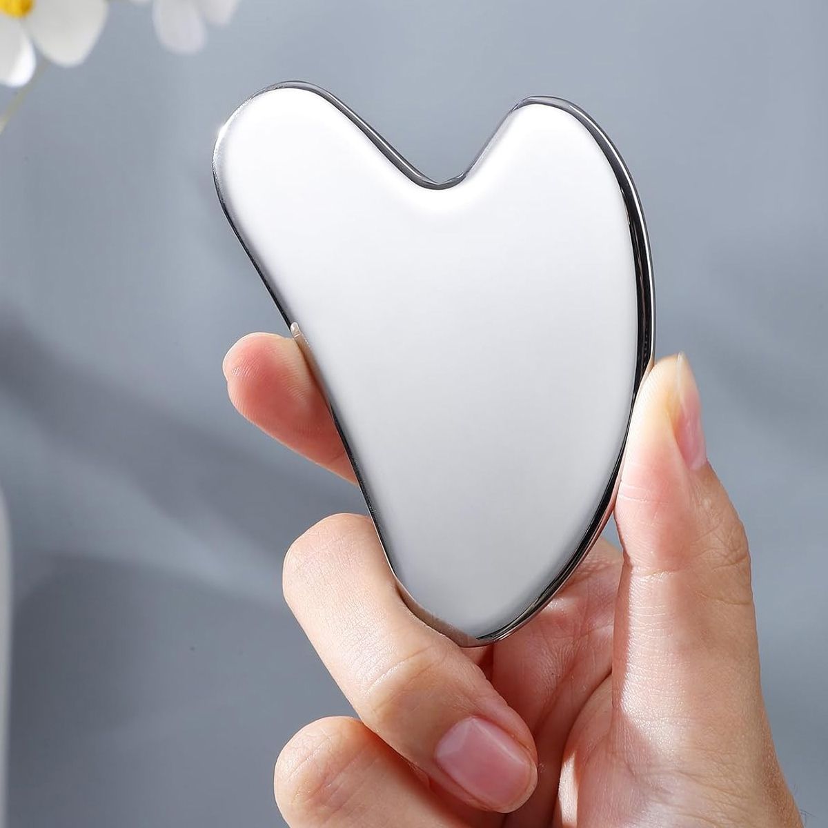 MOONCORE - Gua Sha De Acero Inoxidable Masajeador Facial Linfático