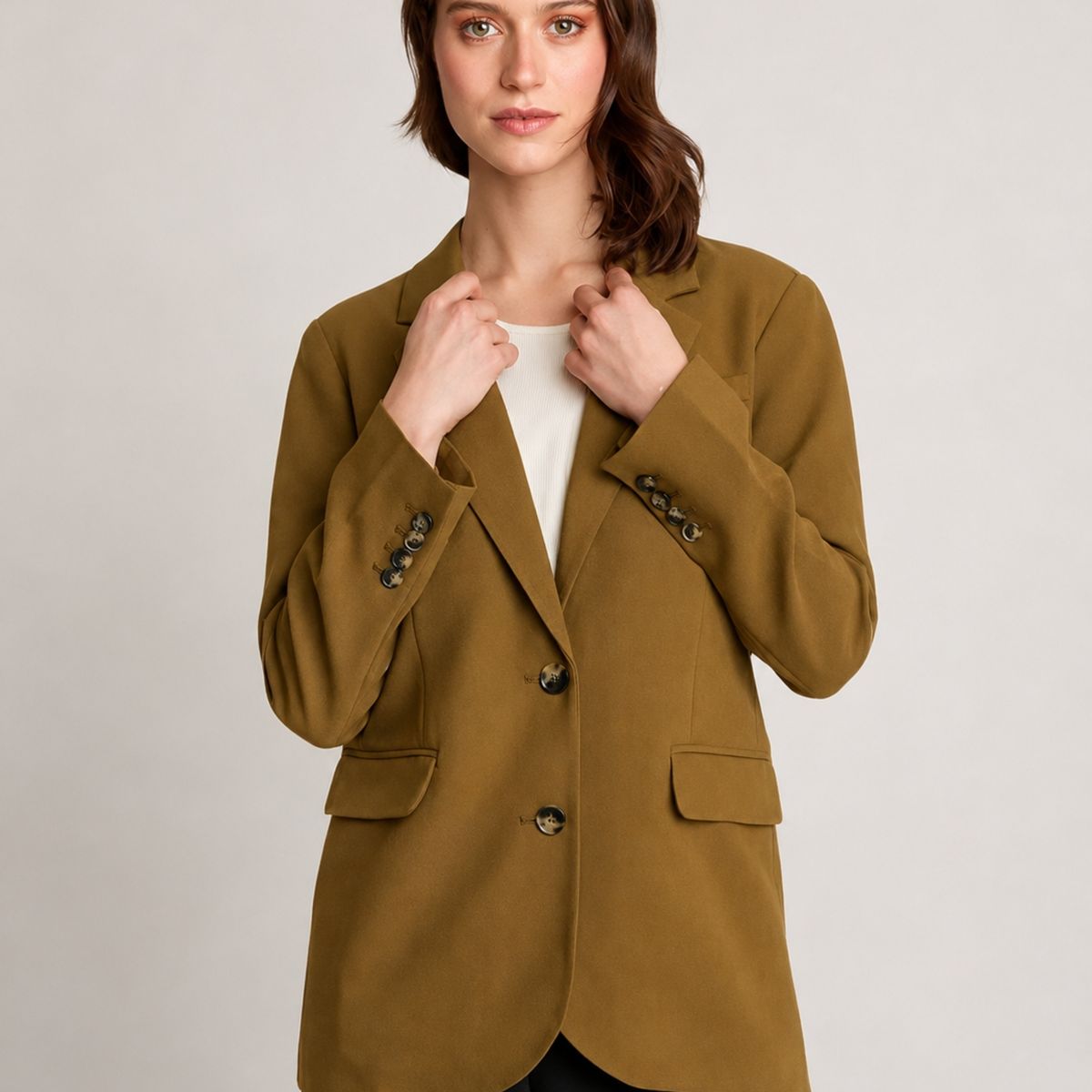 ARZANE - Blazer Mujer Entallado Verde