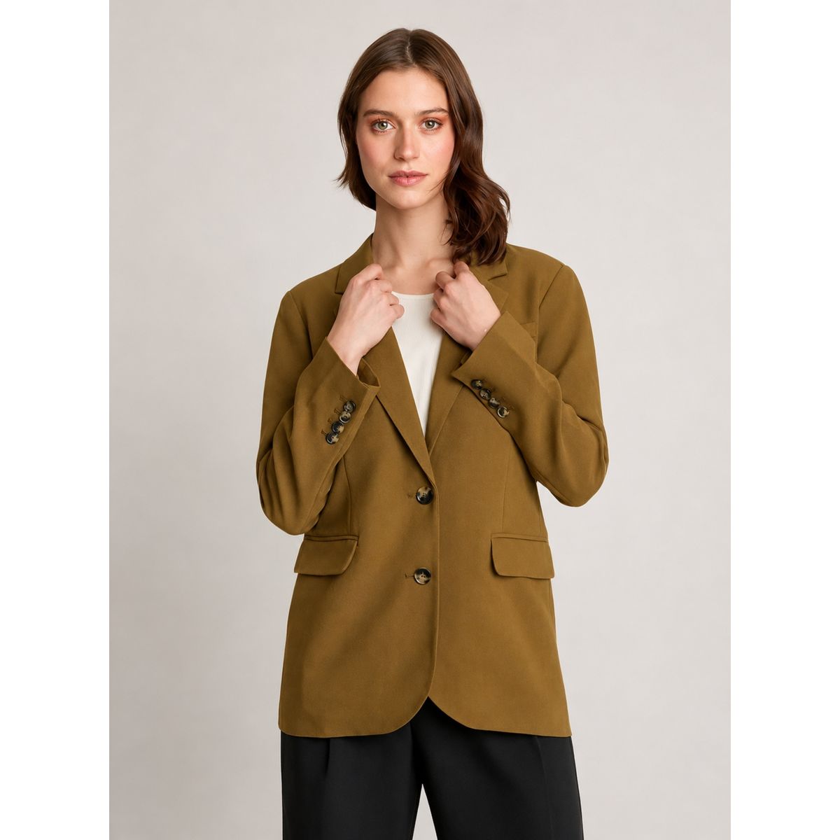 ARZANE - Blazer Mujer Entallado Verde