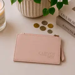 CARVEN - Tarjetero billetera mujer con monedero Suny rosado Paris