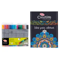 ADIX - Set 20 Marcadores Fineliner + Libro Para Colorear