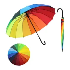 GENERICO - Paraguas Arcoiris Grande Automatico 16 Varillas Reforzado