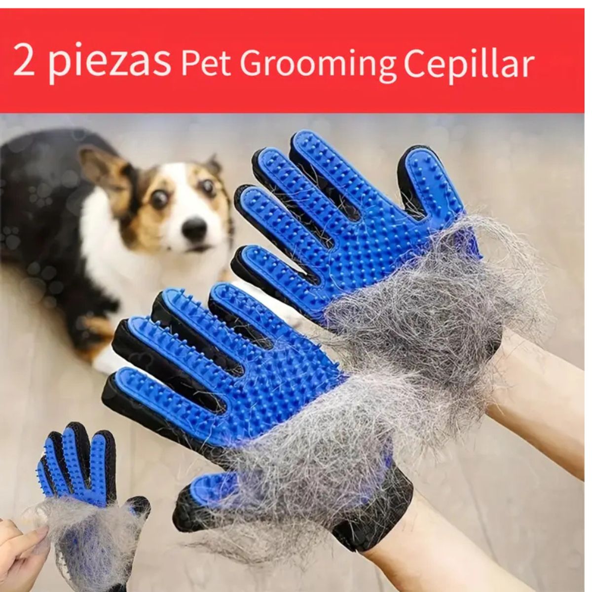 MOVI - Pack 2 Guantes Quitapelos Mascotas
