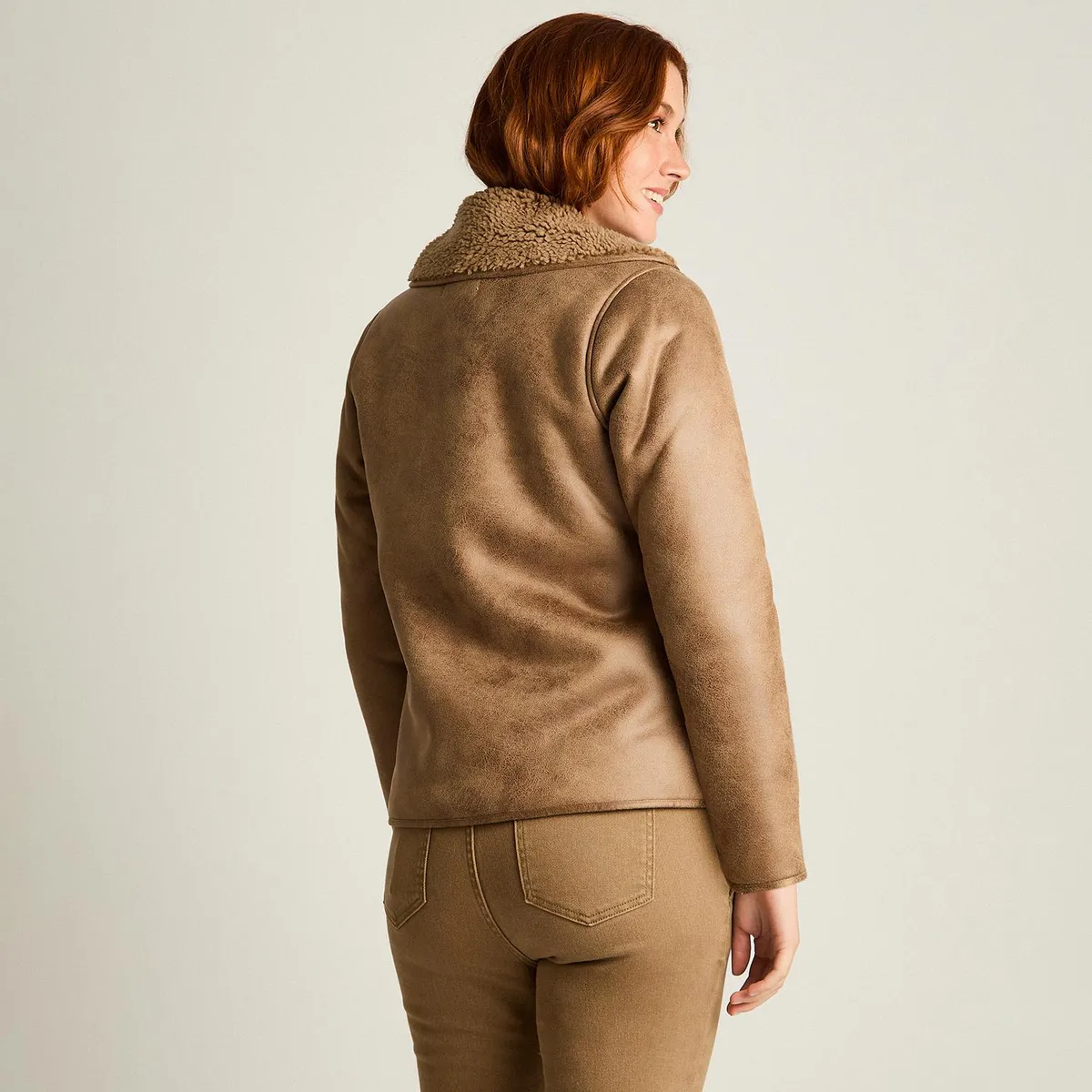 LORENZO DI PONTTI - Chaqueta Ecocuero Mujer Camel
