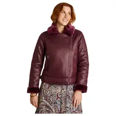 LORENZO DI PONTTI - Chaqueta Ecocuero Mujer Burdeo