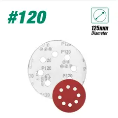 GENERICO - Set 100 Lijas 120 Velcro 125mm 8 Orificios