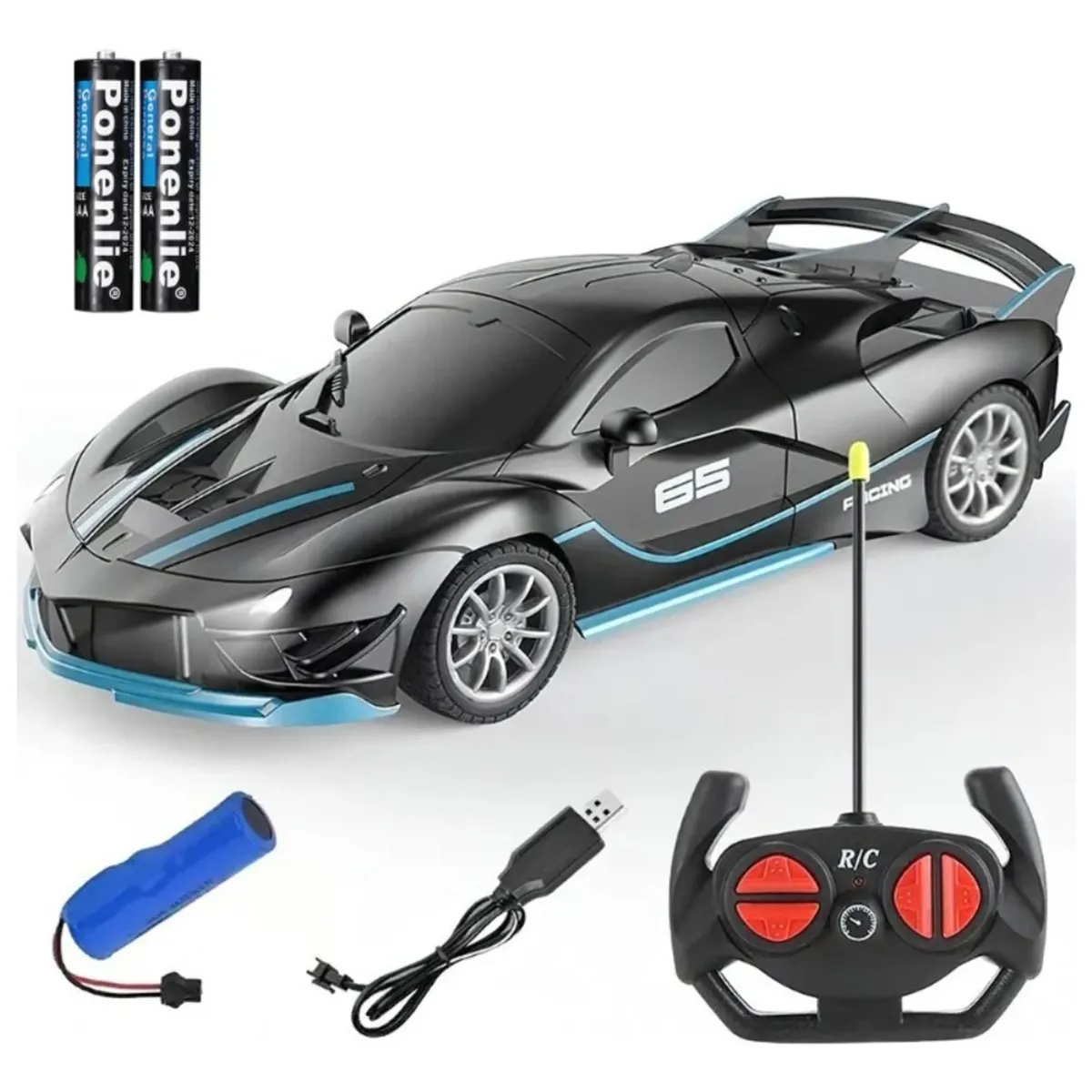 GIOIO - Vehículo RC 118 Negro Figuras Acción