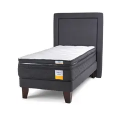 DRIMKIP - Cama Europea Eurotop + Topper + Respaldo 1 Plaza