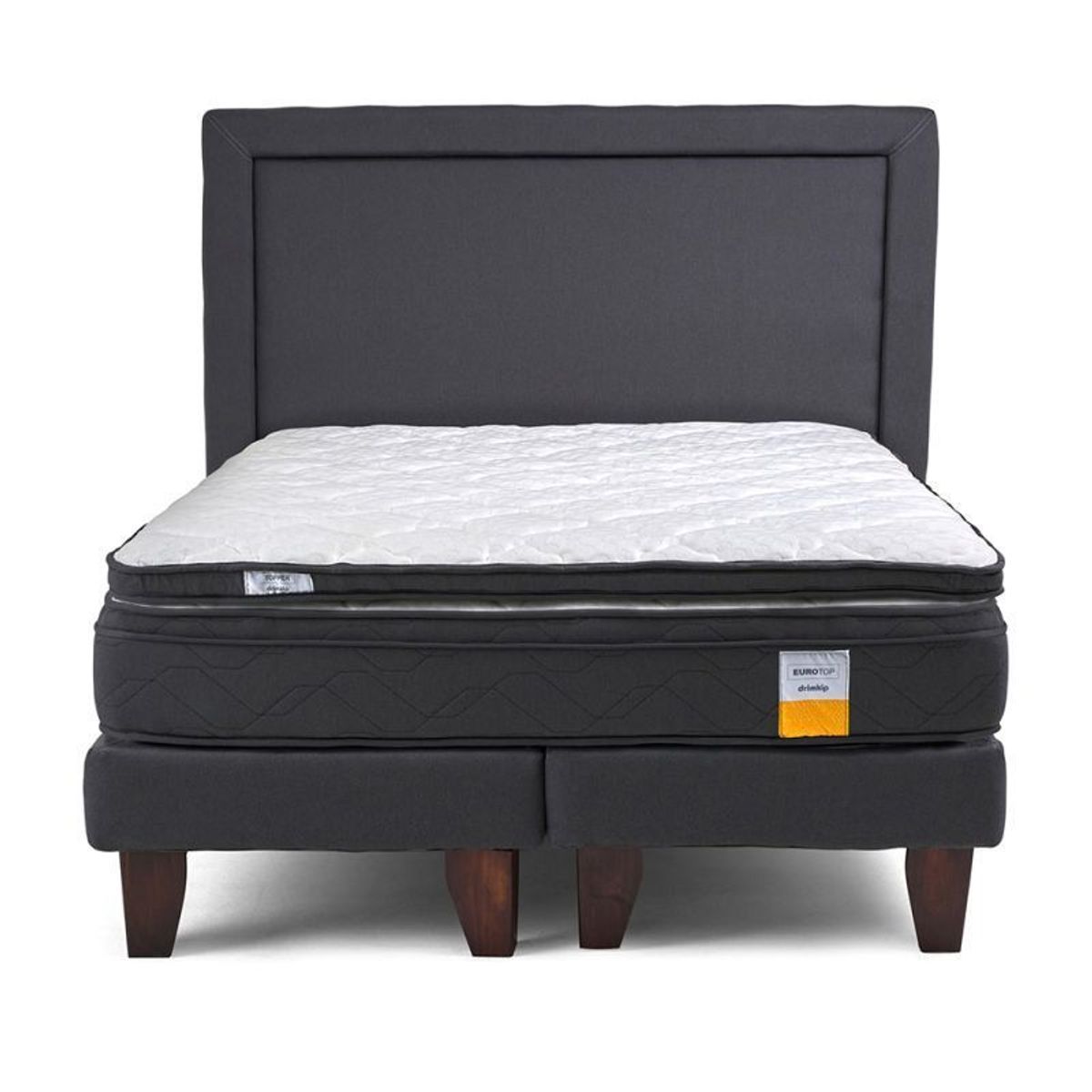 DRIMKIP - Cama Europea Eurotop + Topper + Respaldo 2 Plazas Drimkip