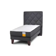 DRIMKIP - Cama Europea Funcional + Respaldo Capitoné 1,5 Plazas