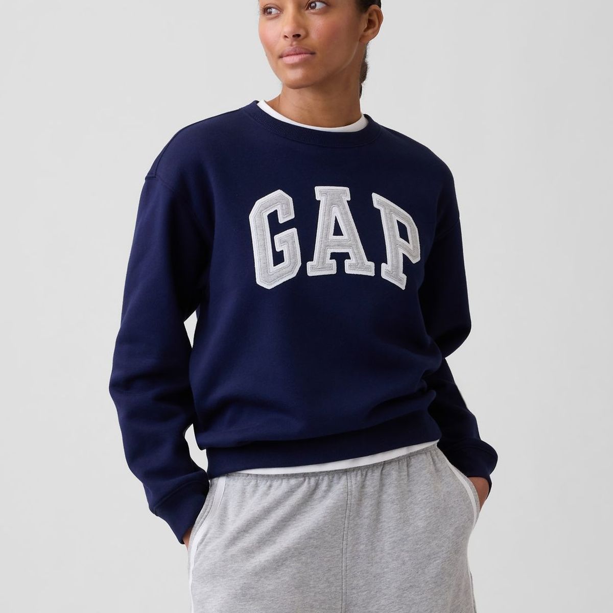 GAP - Polerón Mujer Gap Logo Sin Gorro Sin Cierre Azul