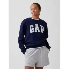 GAP - Polerón Mujer Logo Sin Gorro Sin Cierre Azul