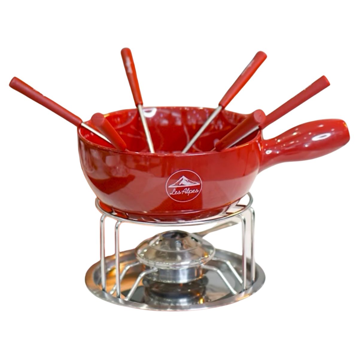 TCHIBO - Fondue rojo con 6 tenedores Les Alpes