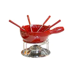 TCHIBO - Fondue rojo con 6 tenedores Les Alpes