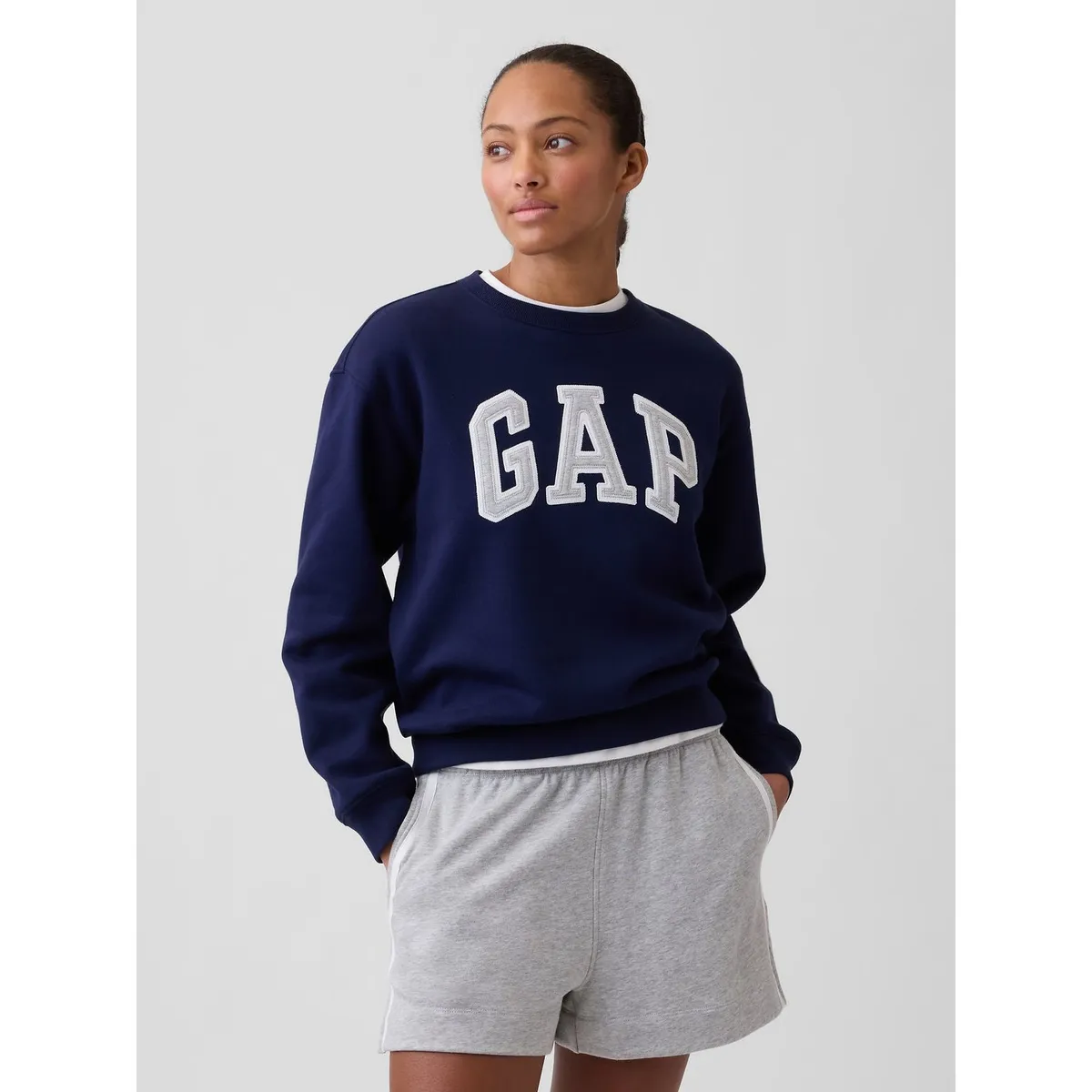 GAP - Polerón Mujer Gap Logo Sin Gorro Sin Cierre Azul