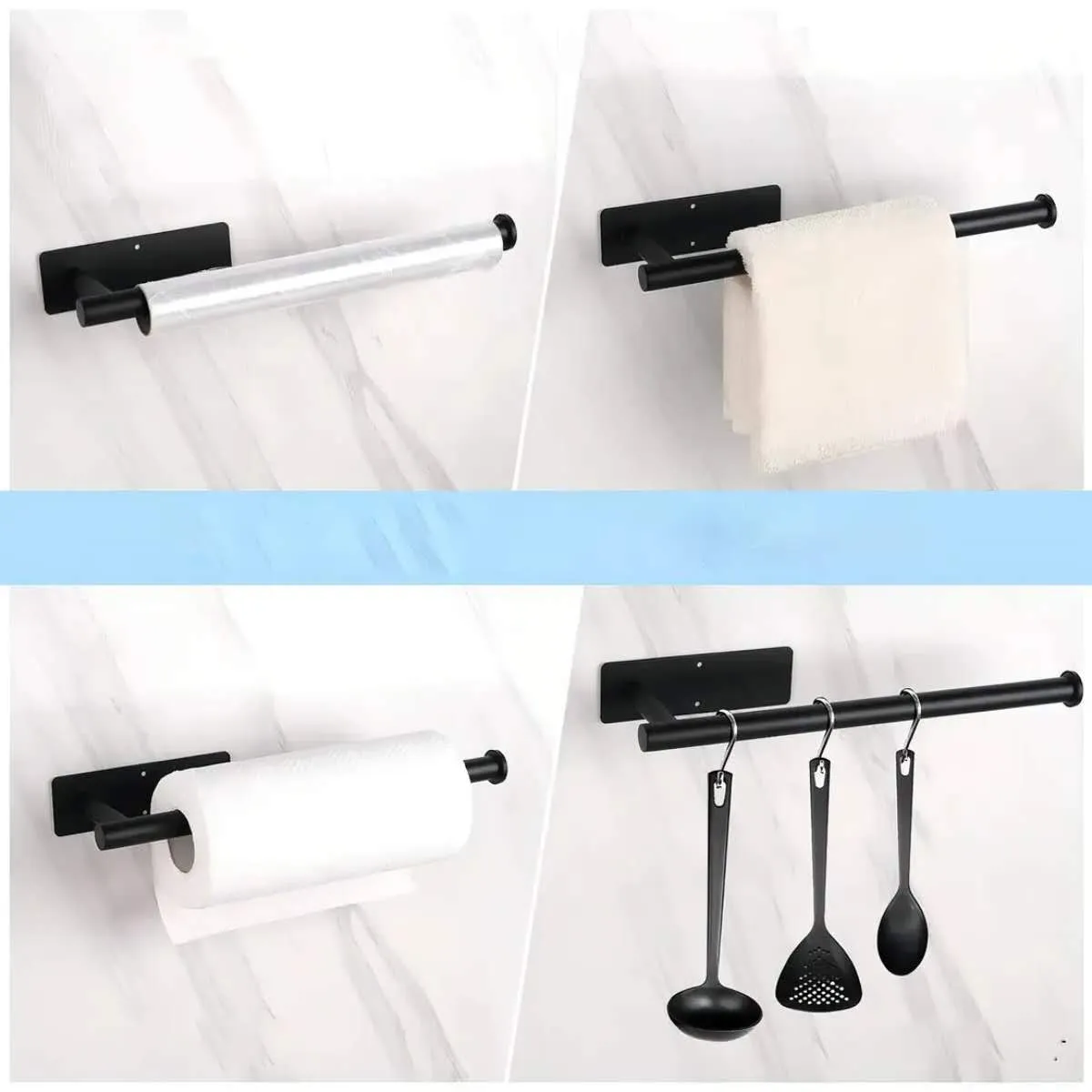 GENERICO - Portarollos Toalla De Papel Nova De Acero Inox Autoadhesivo