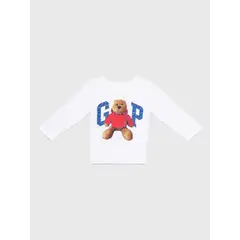 GAP - Polera Toddler Niño Brannan Bear Manga Larga Blanco