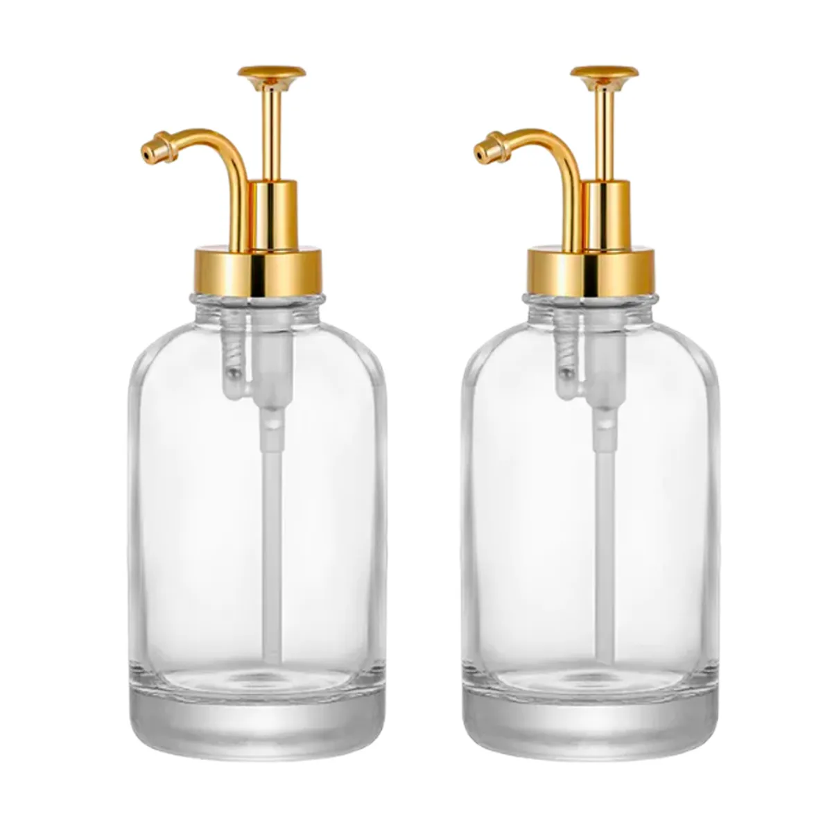 WAKESHOME - 2 Dispensador De Jarabe de Cafe Para Barra Con Bandeja Botella De Sirope 500ml Dorado