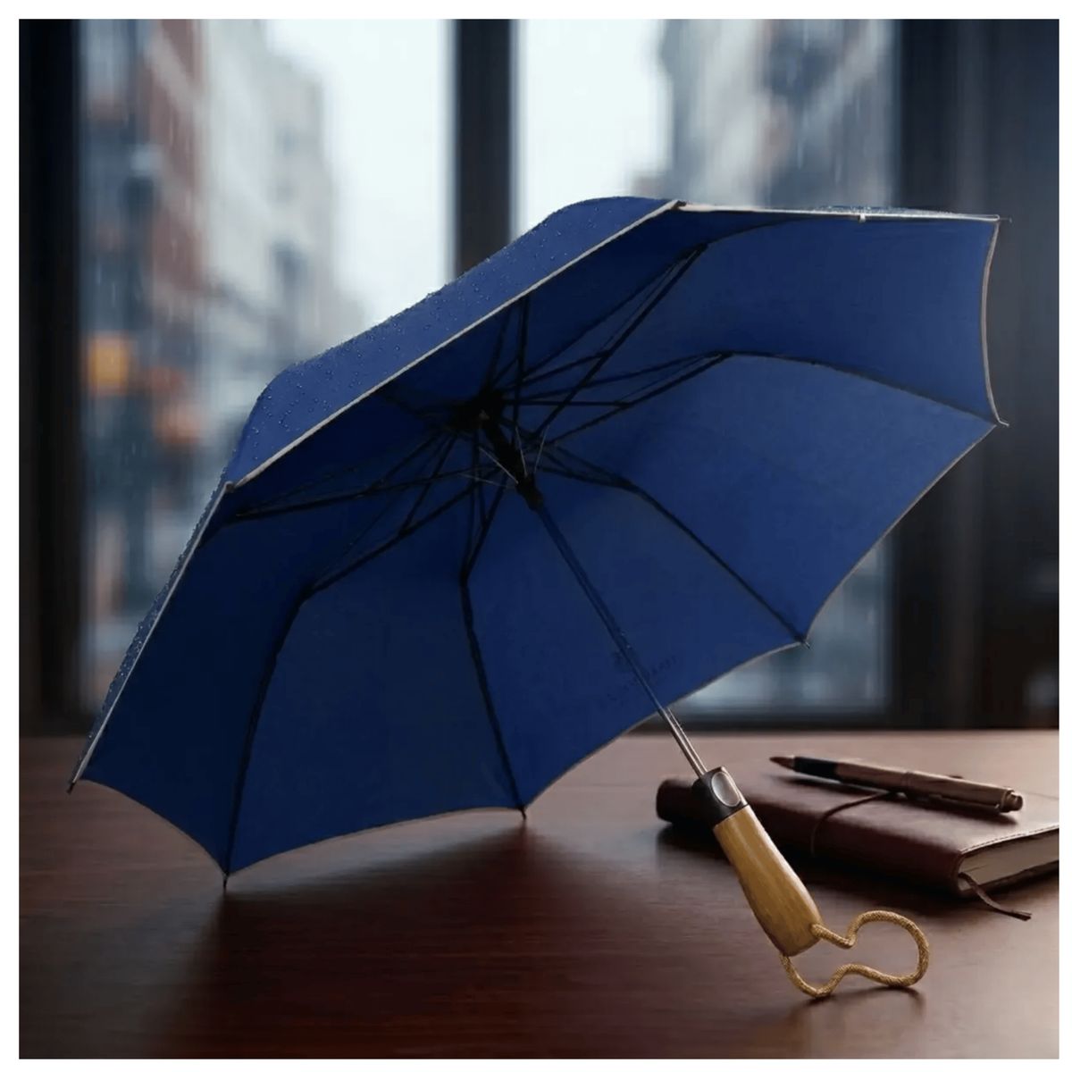 GENERICO - Paraguas Plegable Automático 120cm Reforzado + Funda Premium AZUL
