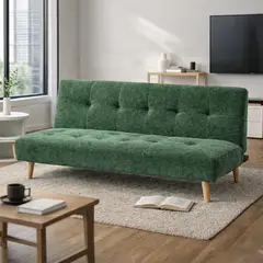 WDS HOME - Futón Sofá Cama Varkala Tela Verde