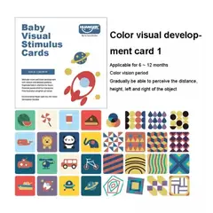 KIVARA - Tarjeta Estimulacion Visual Temprana Bebe 6 a 12 meses