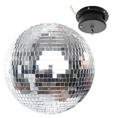 GENERICO - Bola tipo Espejo Disco Esfera + Motor Giratorio 20cm