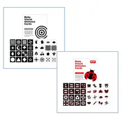 KIVARA - Tarjeta Estimulacion Visual Bebe Etapa 1 y 2 Alto Contraste