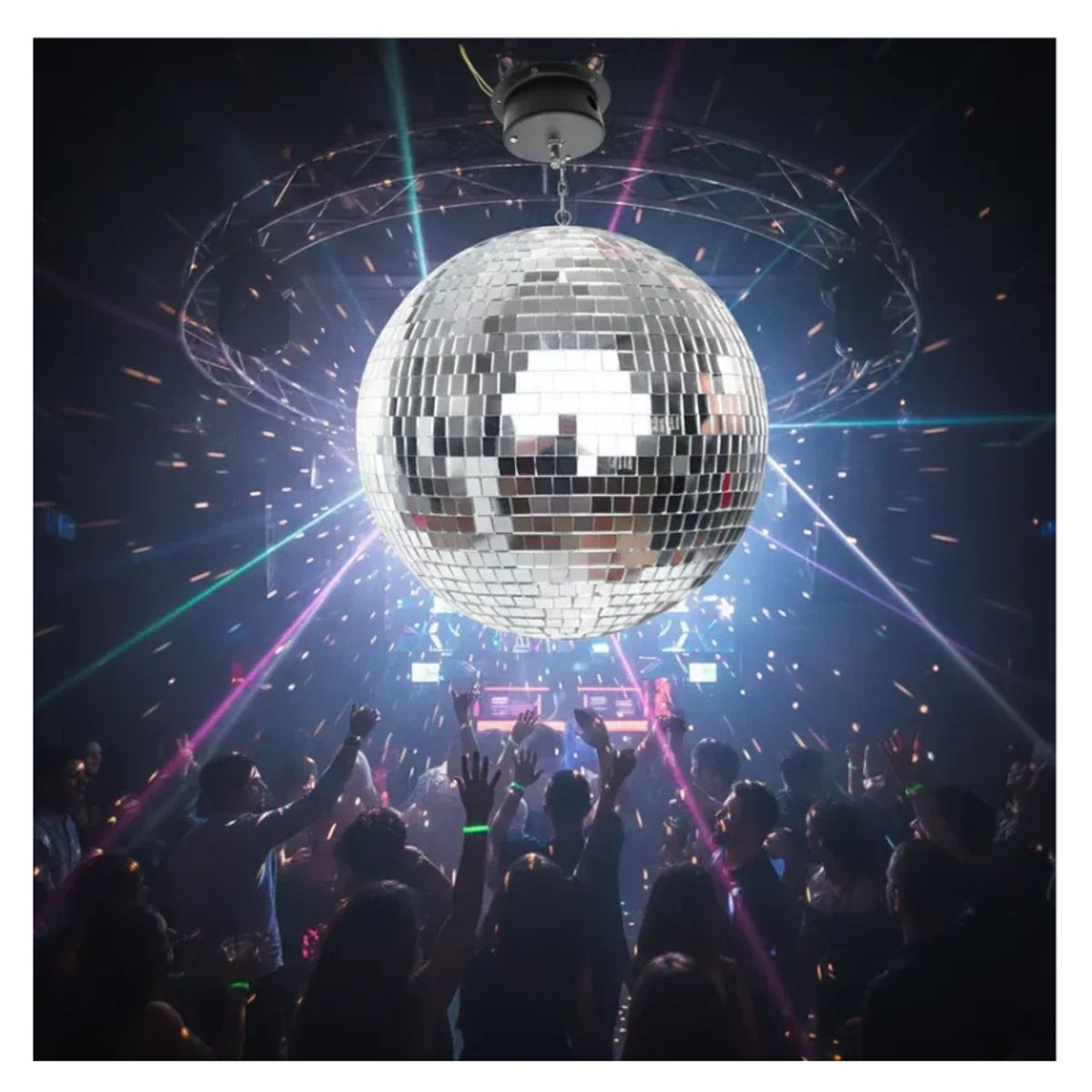 GENERICO - Bola Espejo Disco Esfera + Motor Giratorio 40cm