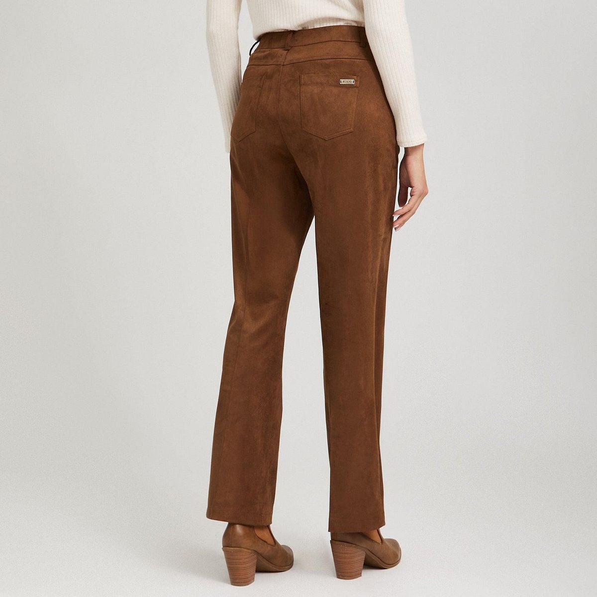 LORENZO DI PONTTI - Pantalon Formal Camel Elasticidad Media Sin Forro Calce Normal Tela Plano