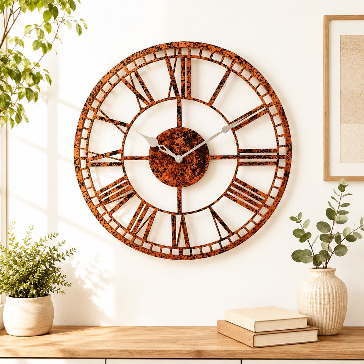 GENERICO - Reloj Mural Decorativo Vintage Industrial Romano Metal