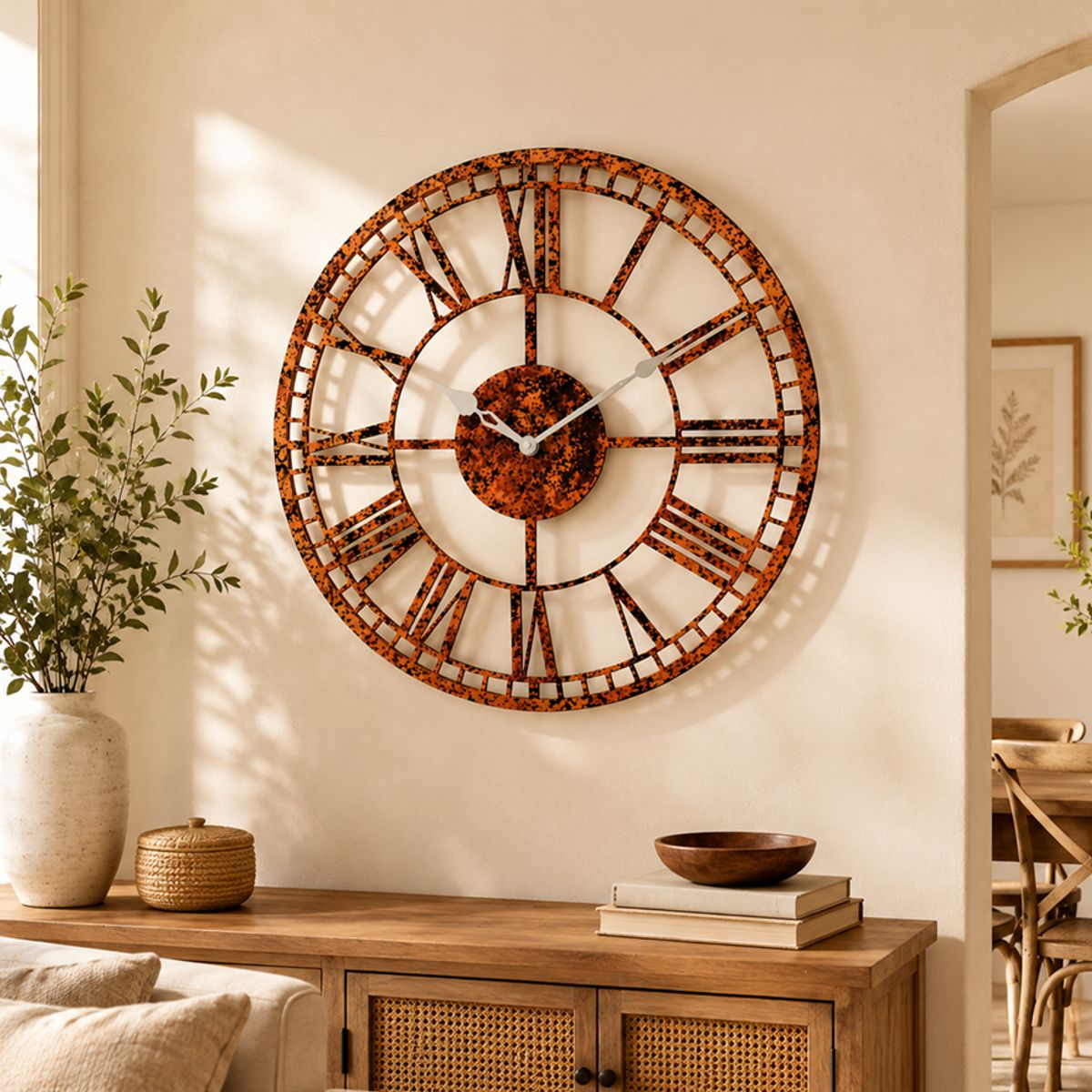 GENERICO - Reloj Mural Decorativo Vintage Industrial Romano Metal