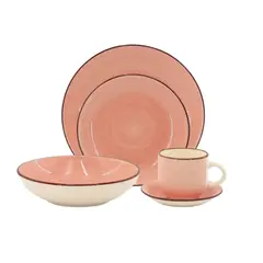 GENERICO - Set De Vajilla Ceramica 30 Piezas Lorenza Rosa Claro Blossom