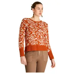 LORENZO DI PONTTI - Sweater Escote Redondo Mujer Terracota