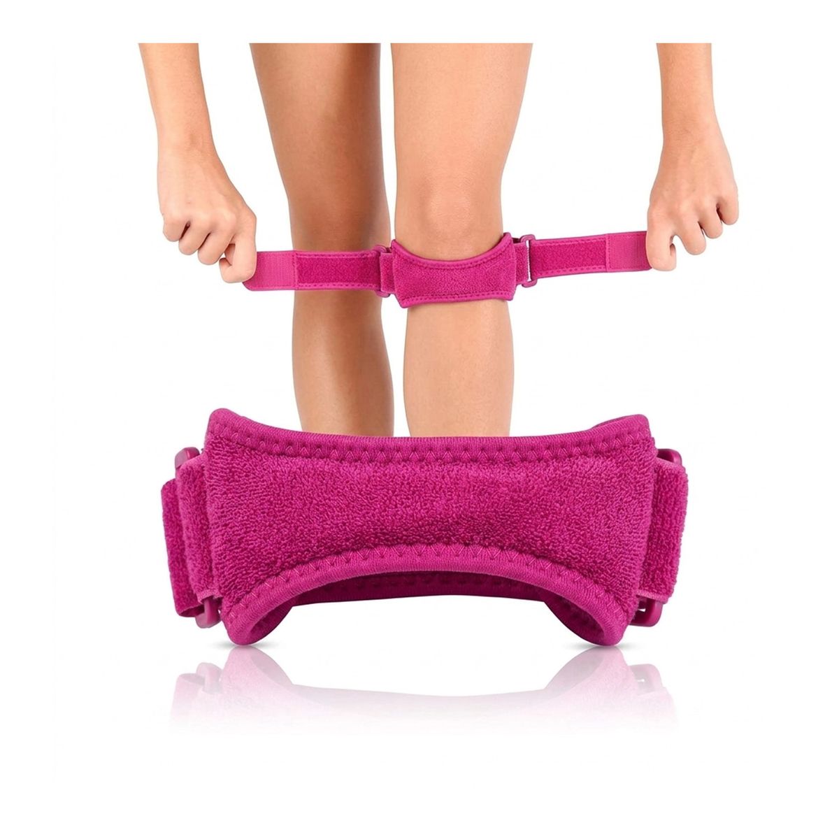 GENERICO - Rodillera De Compresión Ajustable Soporte Rotular Gym Fit Fucsia Ajustable