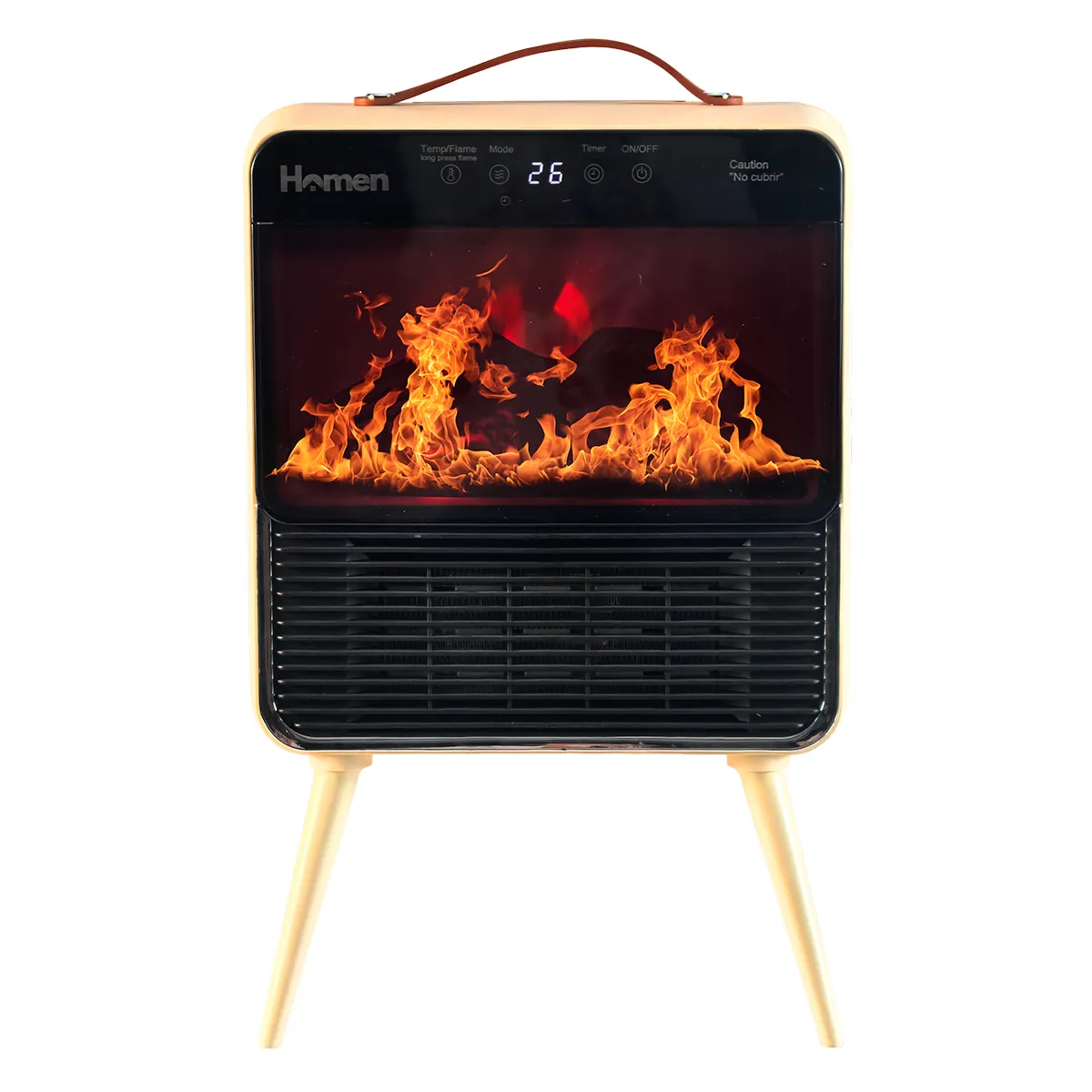 Calefactor Eléctrico Homen Retro Chimenea 1800W con Efecto Llama, marca HOMEN - Foto Principal