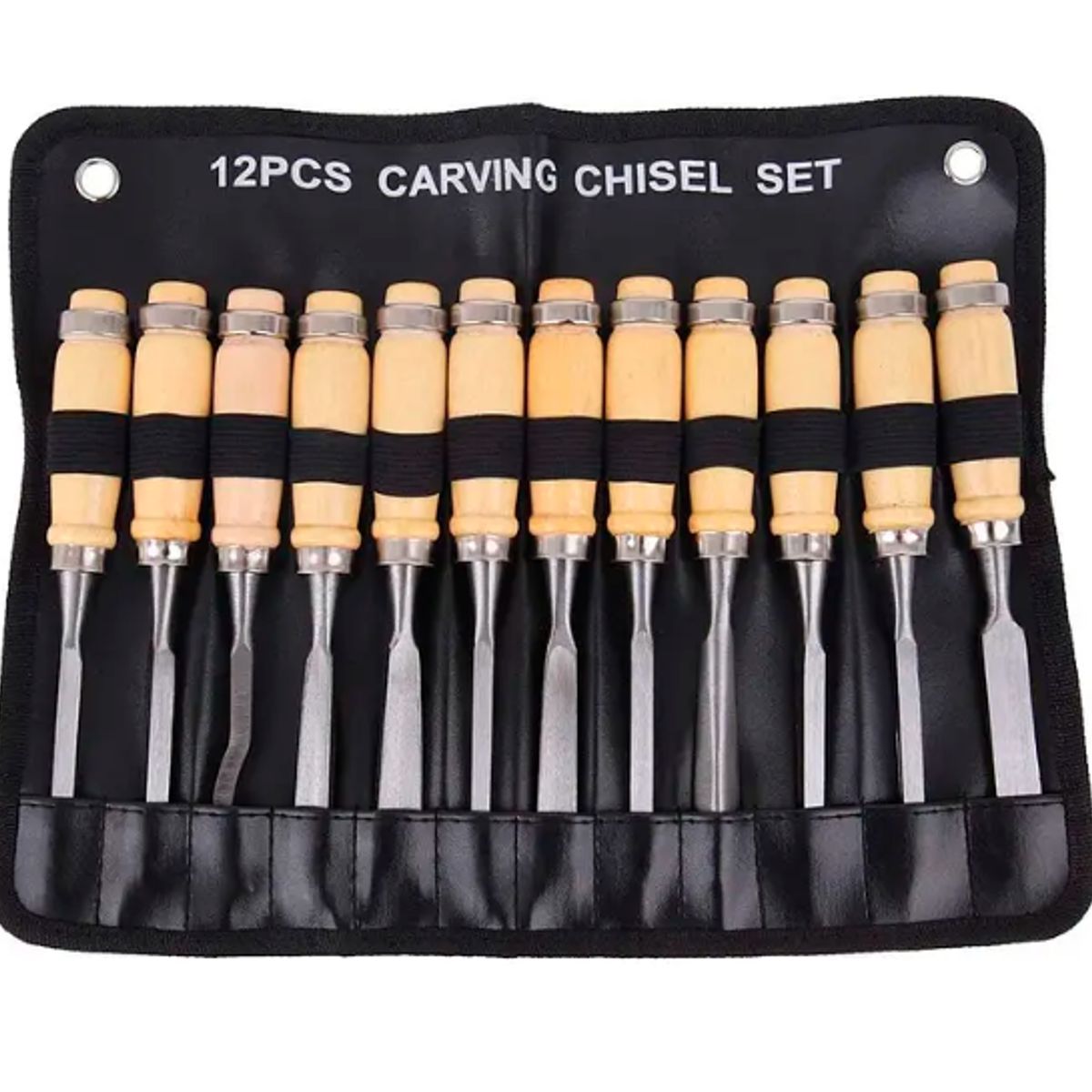 GENERICO - Set Cinceles Para Tallado Madera 12 Piezas Mango Madera